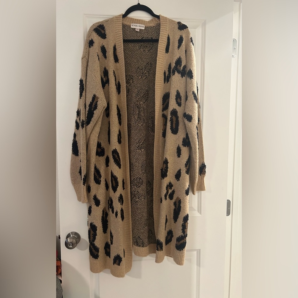 Knox Rose Leopard Print Cardigan